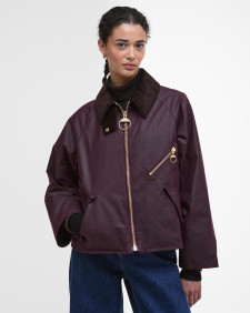 Arlene Waxed Jacket Merlot/Muted Tartan
