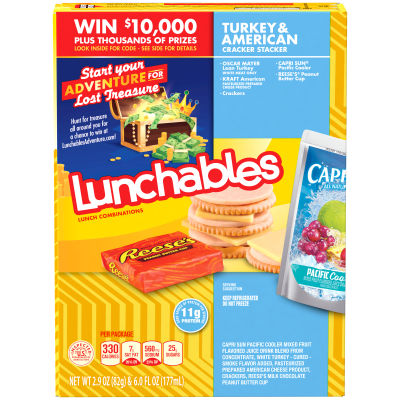 Lunchables Turkey & American Cheese Cracker Stackers Capri Sun Pacific ...