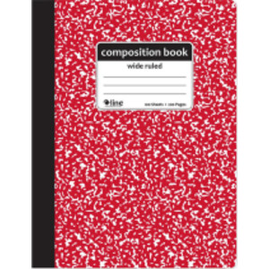 Wide-Ruled Marble Composition Book, 100 Sheets, Red