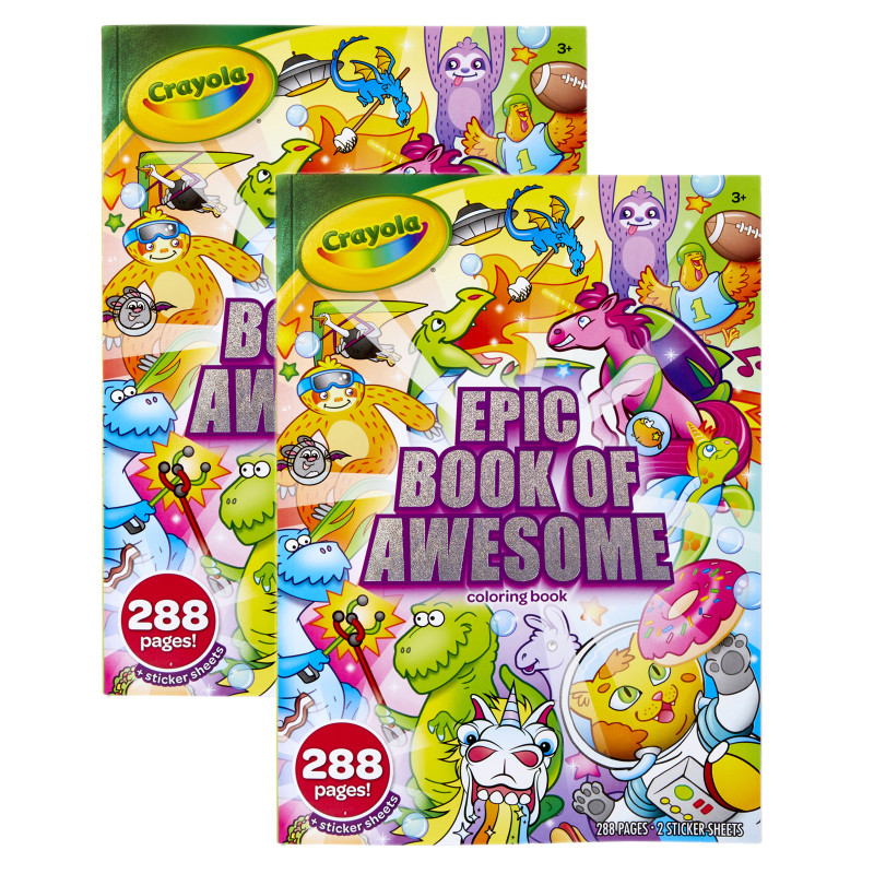 Epic Book of Awesome Coloring Book, 288 Pages, Pack of 2