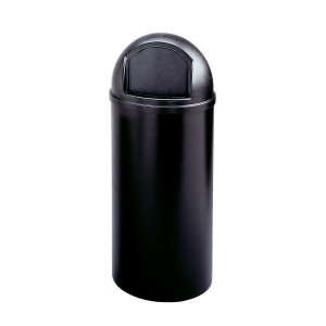 Rubbermaid Commercial, Marshal®, 15 gal, Resin, Black, Round, Receptacle