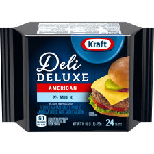 Kraft Deli Deluxe American Cheese Slices 2% Milk, 24 ct Pack