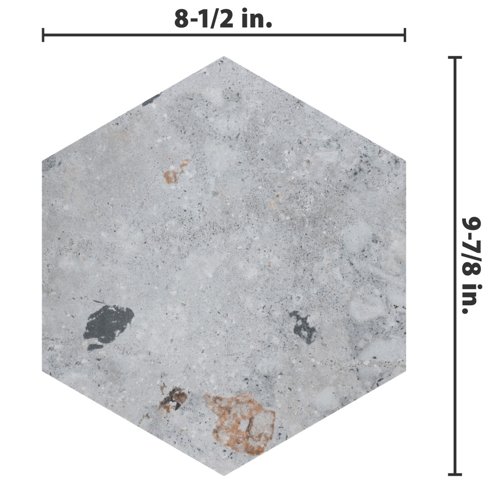 Recycle Hex River Multicolor 8-1/2 in. x 9-7/8 in. Porcelain Floor and Wall Tile