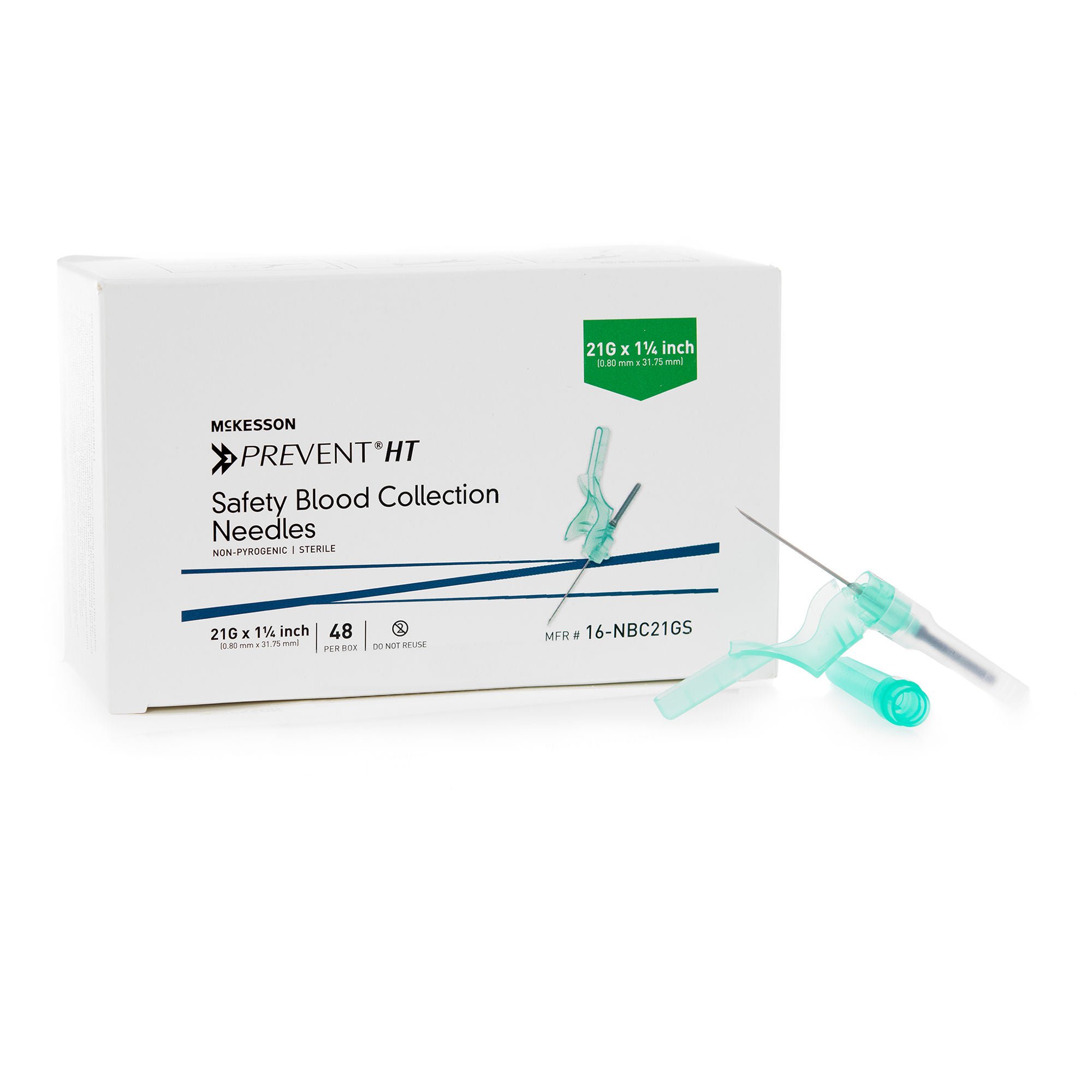 McKesson Brand NEEDLE, BLOOD COLL W/SFTY SHLD21GX1 1/4" (48/BX 50BX/CS)