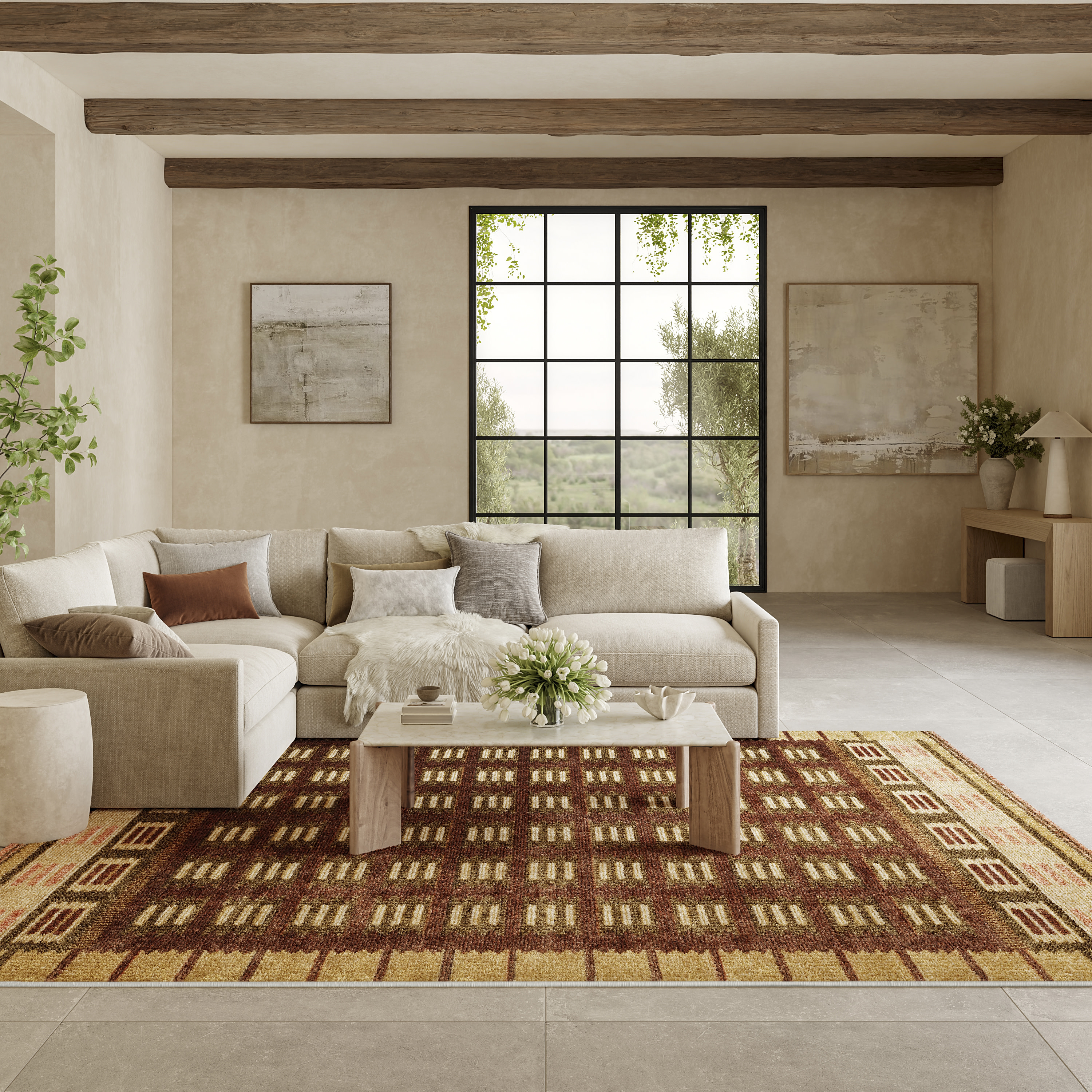 Nourison Nordic 8' x 10' Rust Modern Indoor Rug
