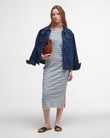 Blake Striped Midi Dress Cloud Stripe