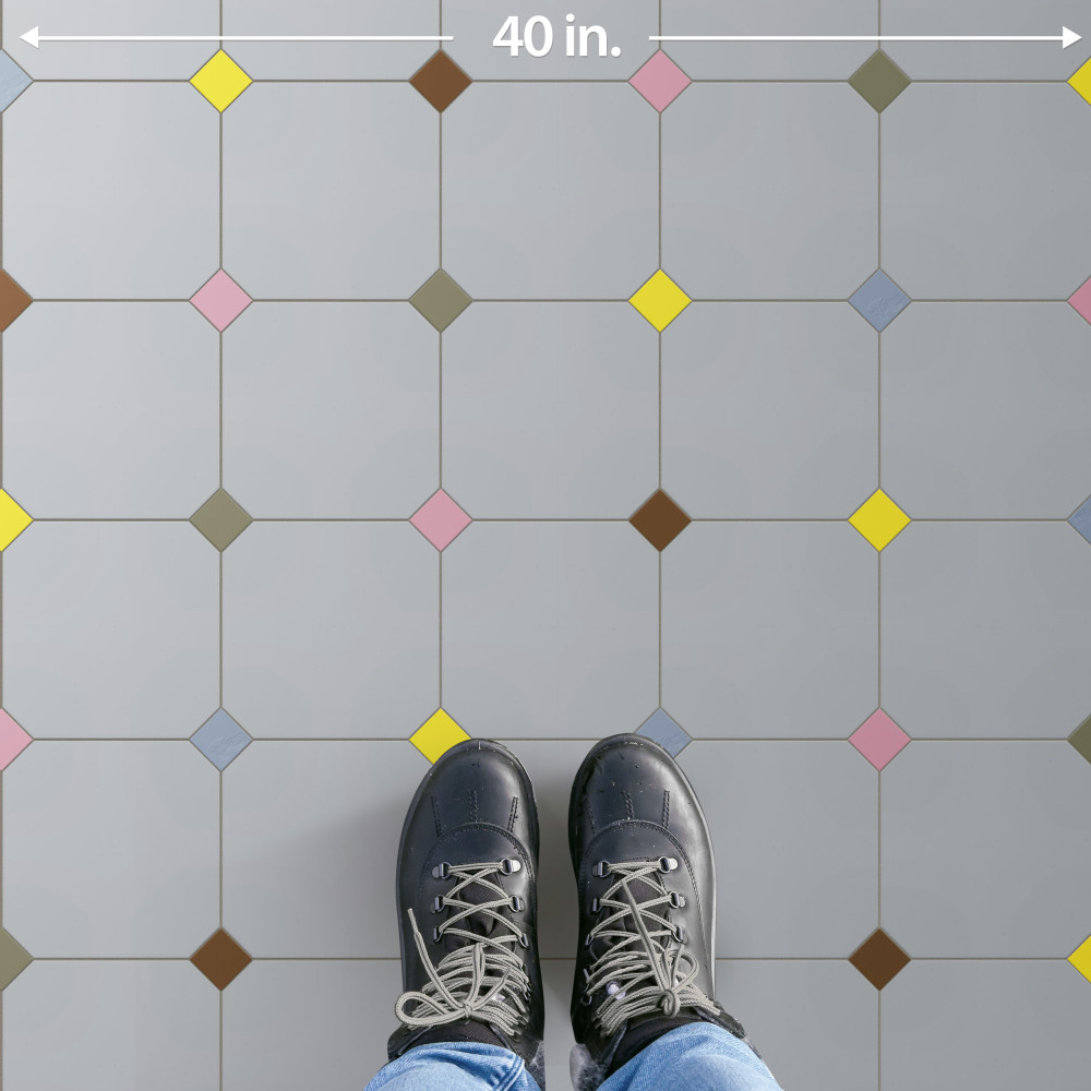 Vaudeville Octagon Humo with Taco Multi 7-7/8 in. x 7-7/8 in. Porcelain Floor and Wall Tile