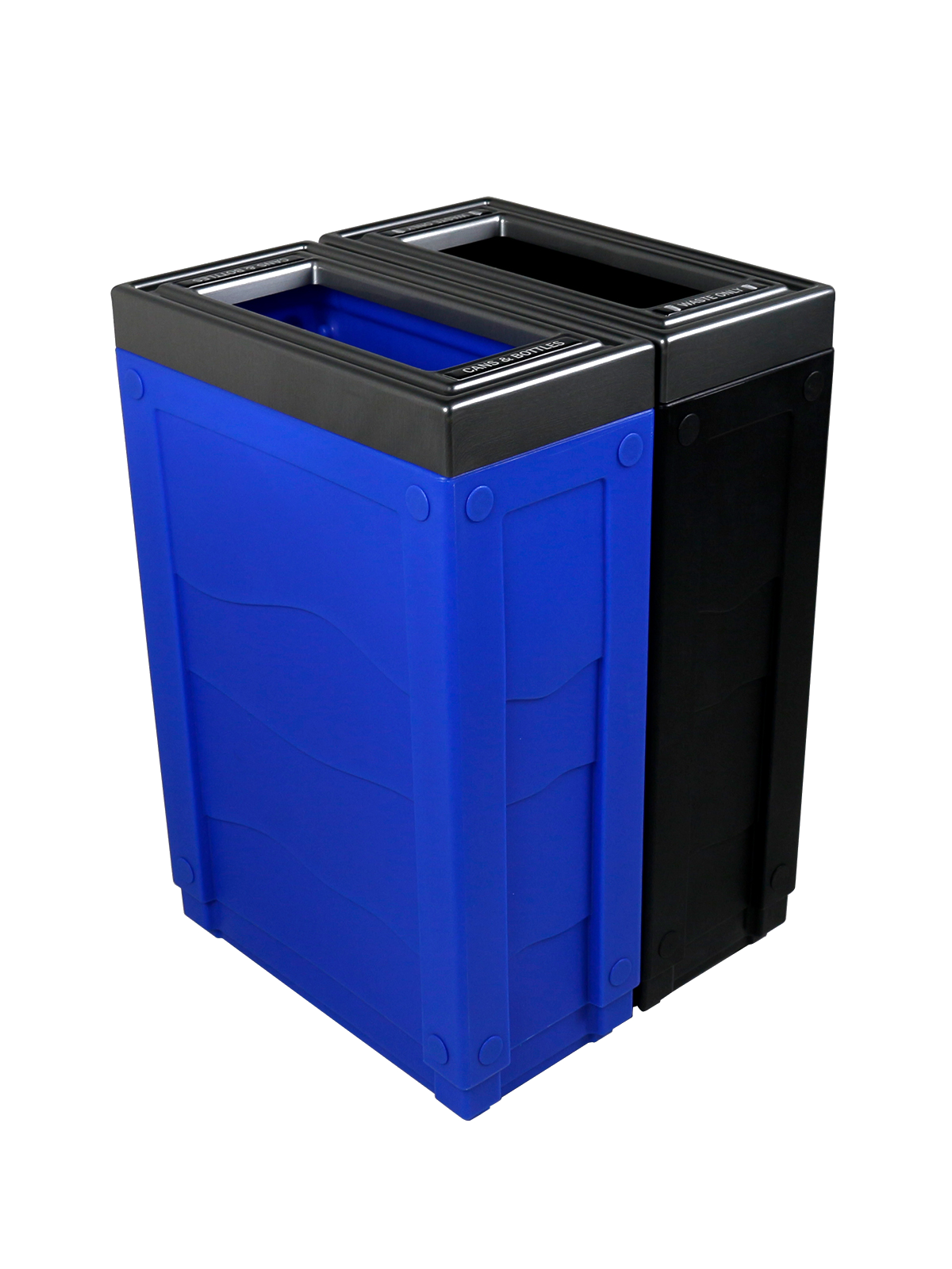 EVOLVE – Double – Kit – Cans & Bottles-Waste – Full – Blue-Black