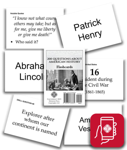 App Access: Memoria Press 200 Questions About American History Flashcards