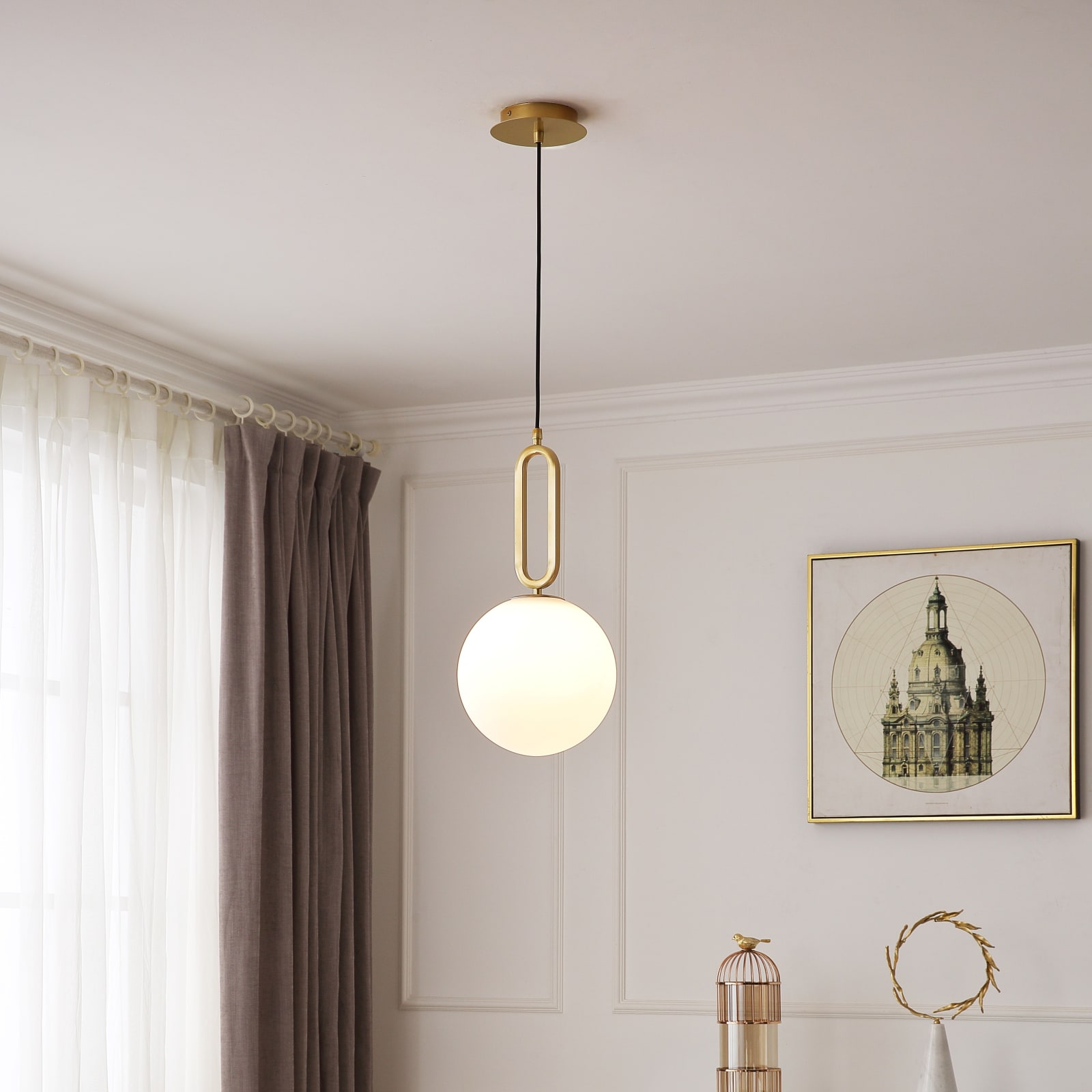 Globe Pendant Frosted Globe Pendant — installation 3