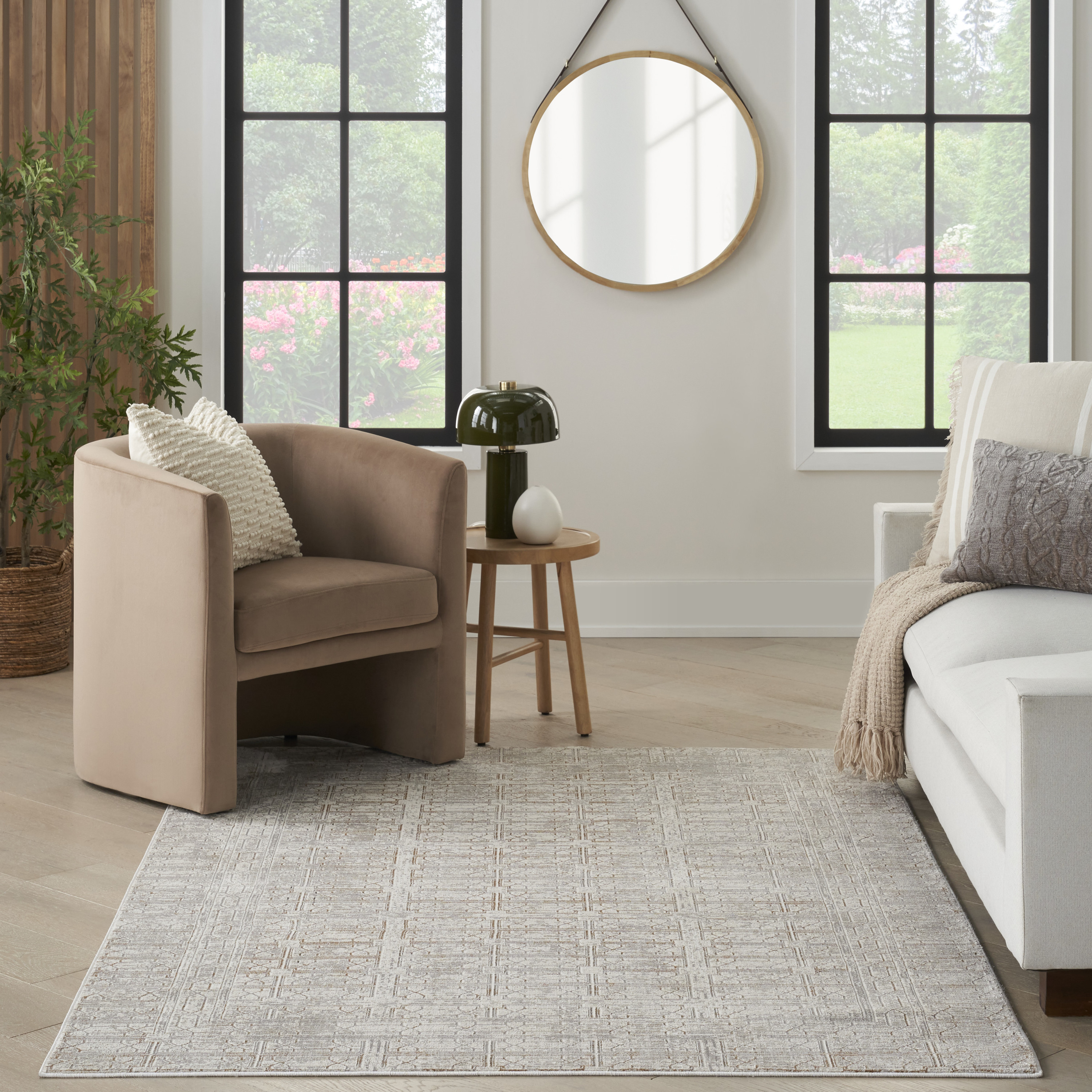 Nourison Desire 3'11" x 5'11" Ivory Beige Modern Indoor Rug