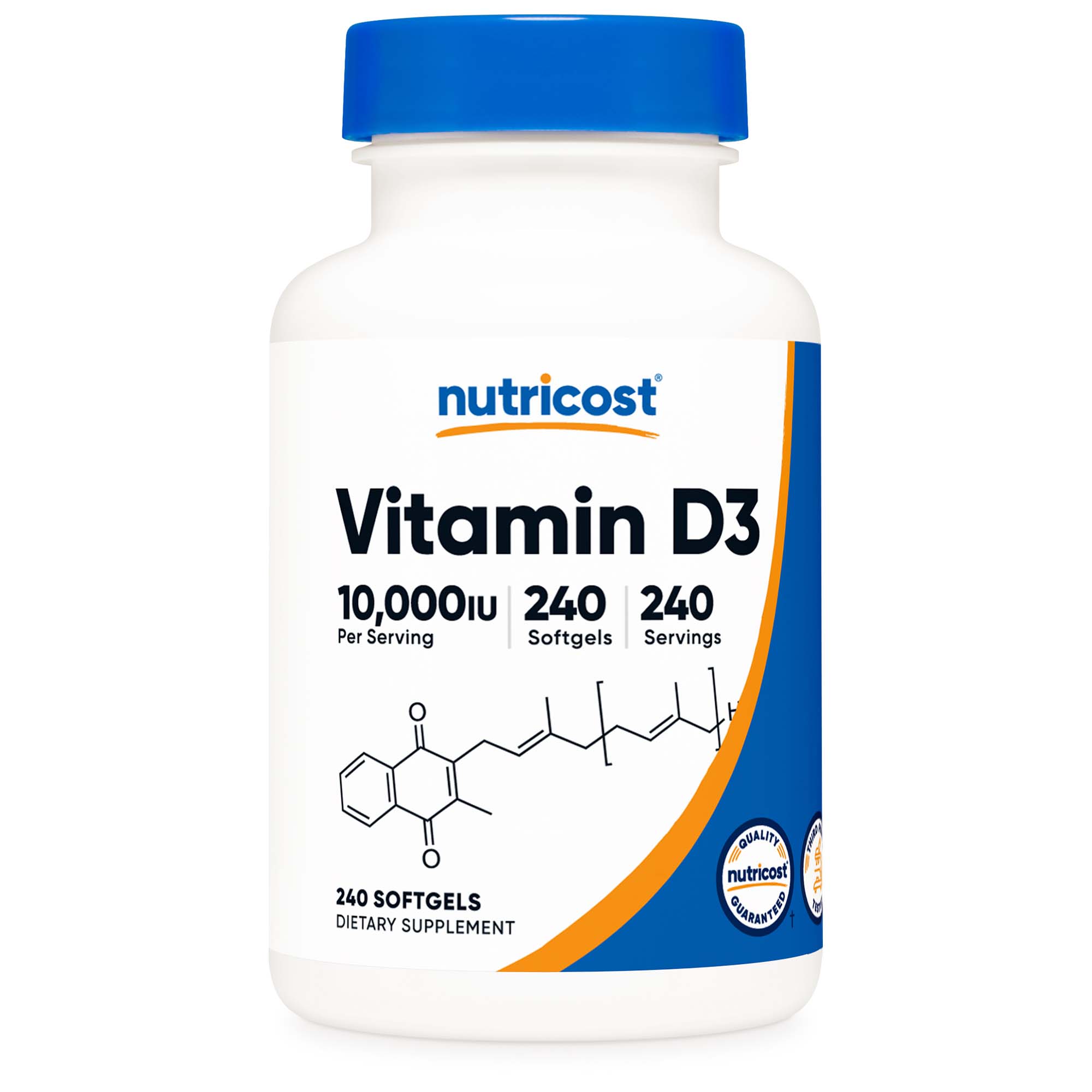 Nutricost VITAMIN D3, SGEL 10,000IU (240/BT 12BT/CS)