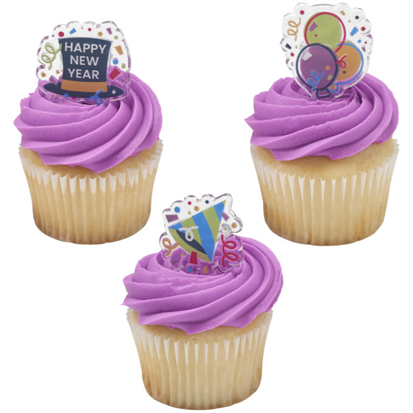 Happy New Year Confetti Cupcake Rings