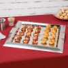 Large square stainless steel serving tray