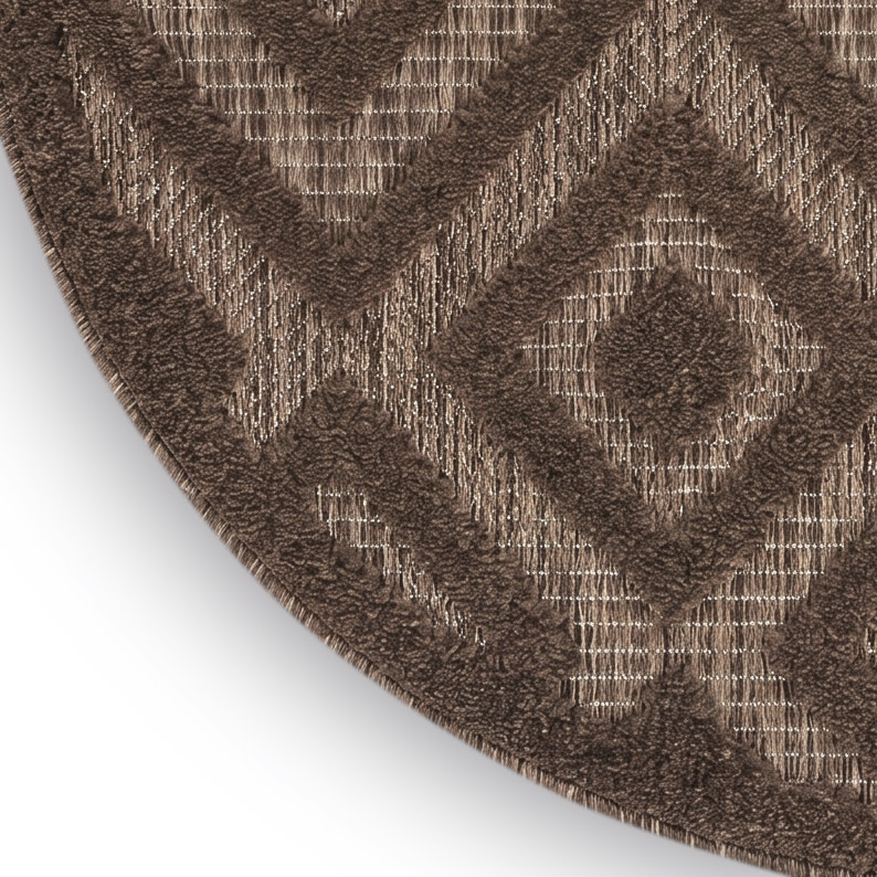 Nourison Versatile 8' x Round Brown Modern Rug
