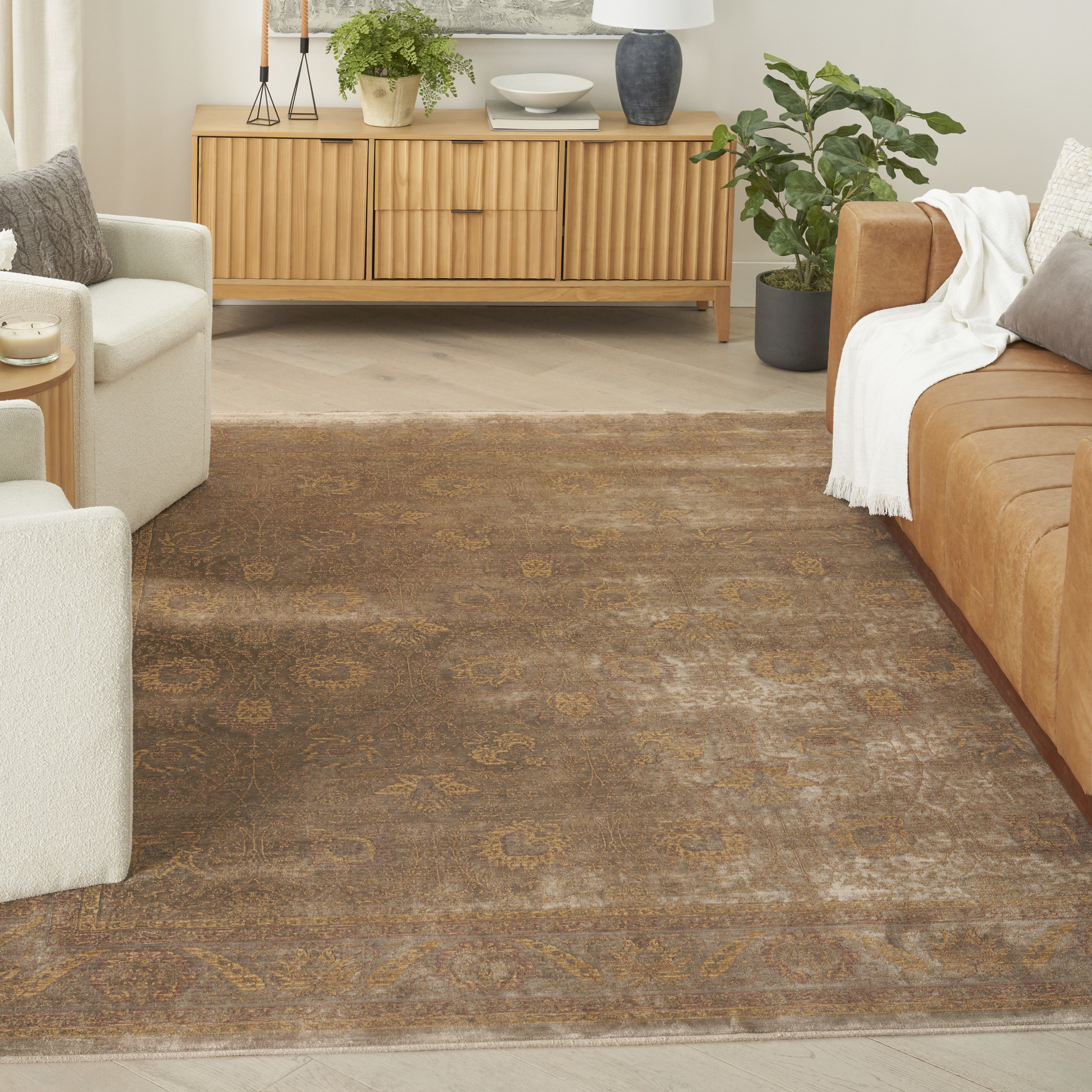 Nourison Luxurious 5'3" x 7'3" Taupe Vintage Indoor Rug