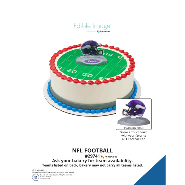 NFL Football The Magic of Cakes® PhotoCake® Enhanced Round Background Page
