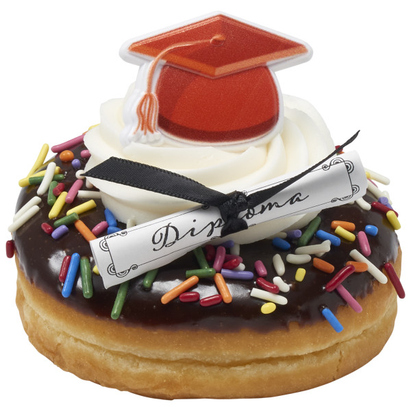 Bright Grad Hats Cupcake Rings