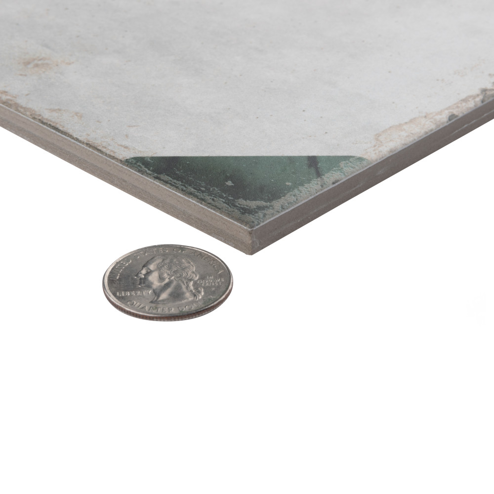 Renaissance Deco Emerald Corner 7-7/8 in. x 7-7/8 in. Porcelain Floor and Wall Tile