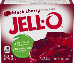 Jell-O Black Cherry Gelatin Dessert, 3 oz Box image