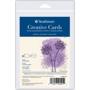 Creative Cards & Envelopes, Ivory with Deckle Edge, Anniversary Size, 3.5x4.875 inch, 6 Pack