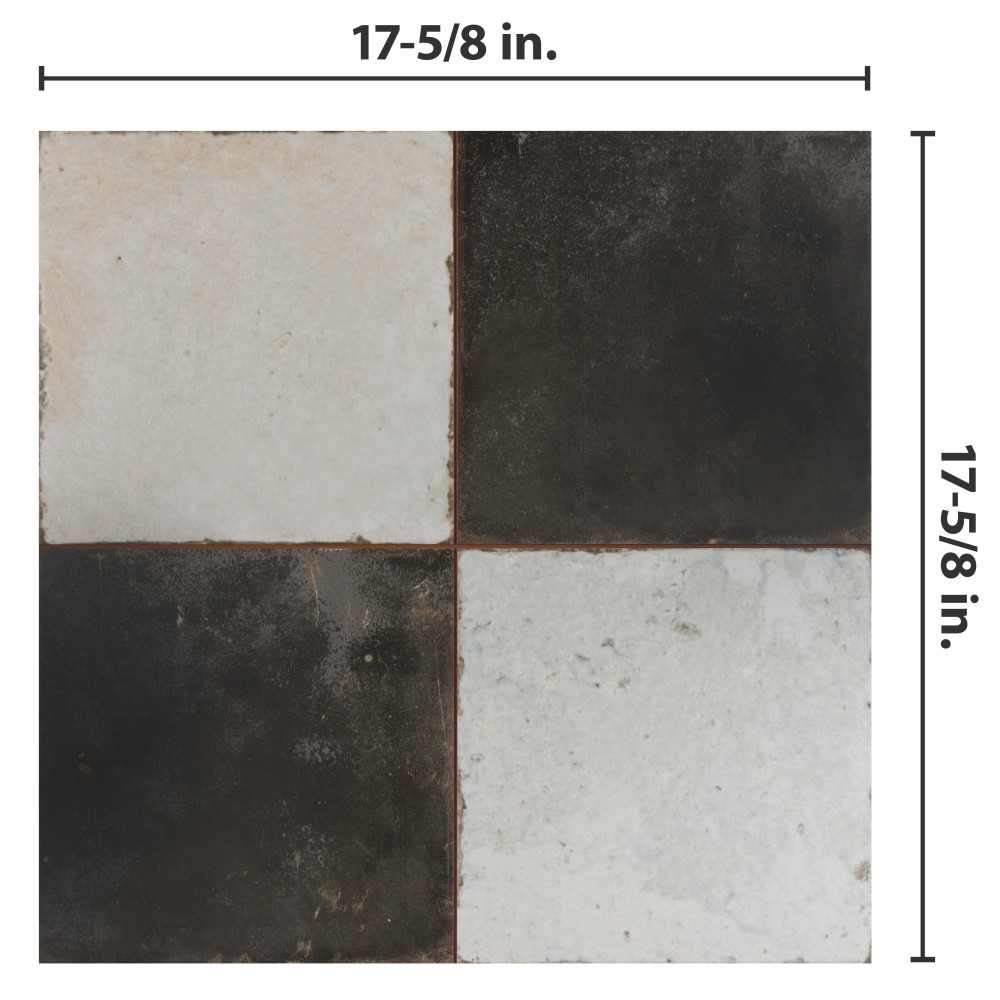 Kings Damero 17-5/8 in. x 17-5/8 in. Ceramic Floor and Wall Tile