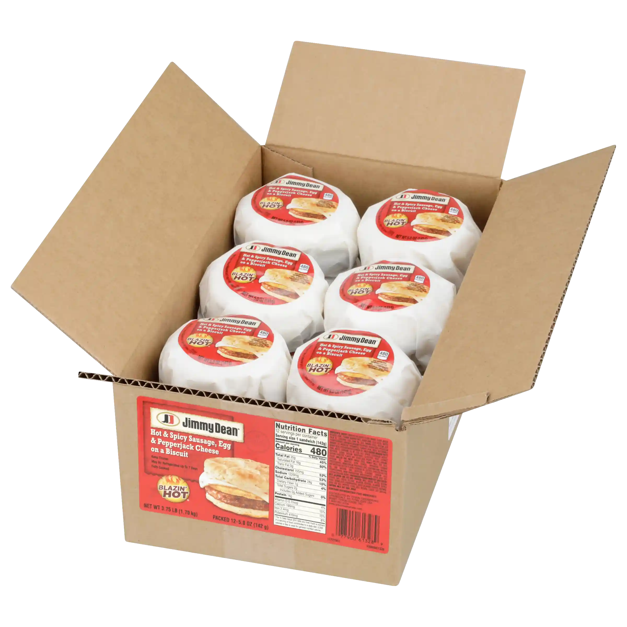 Jimmy Dean® Butcher Wrapped Blazin' Hot® Hot & Spicy Sausage, Egg & Pepper Jack Cheese Biscuit_image_31