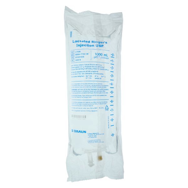 Lactated Ringer's, 1000ml Plastic Bag for Injection