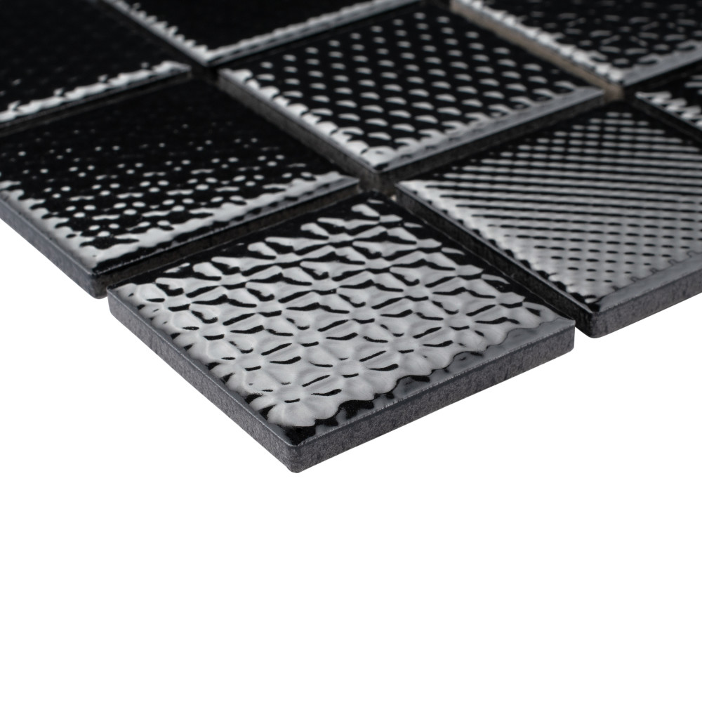 Celadon Graphite 11-5/8 in. x 11-5/8 in. Porcelain Mosaic Tile