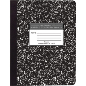 Composition Book, Unruled, 50 Sheets, 9.75" x 7.5" , Black Marble