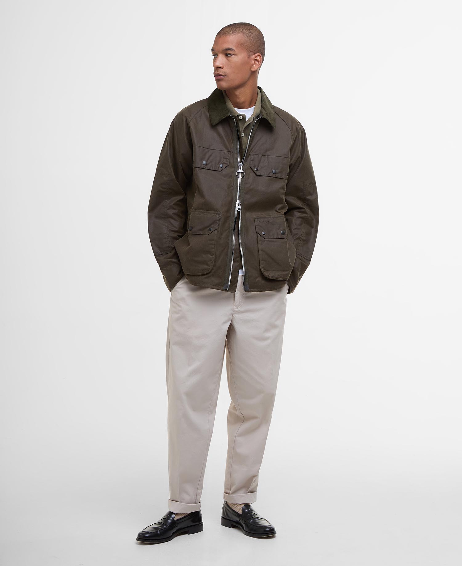 Re-Engineered Short Bedale Waxed Jacket image number 1