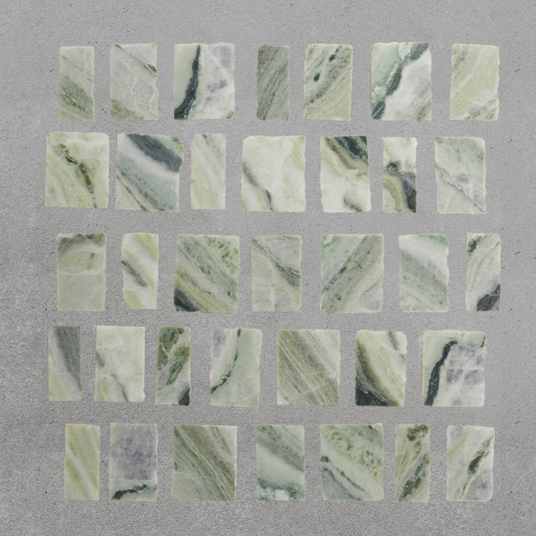 lapidary | rough cut mosaic sheet | jade green (large joint) 