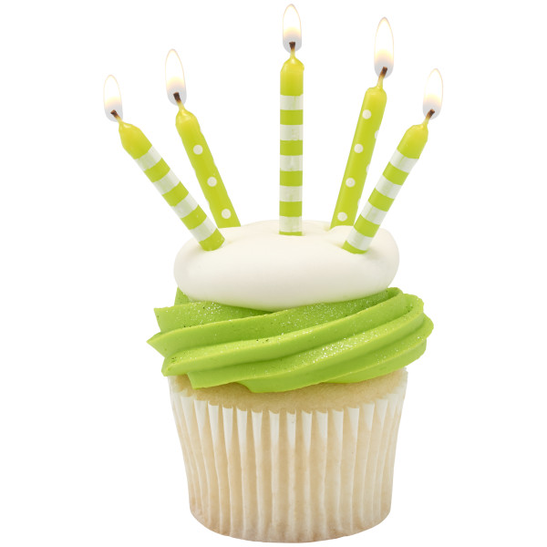 Lime Green Stripes & Dots Specialty Candles
