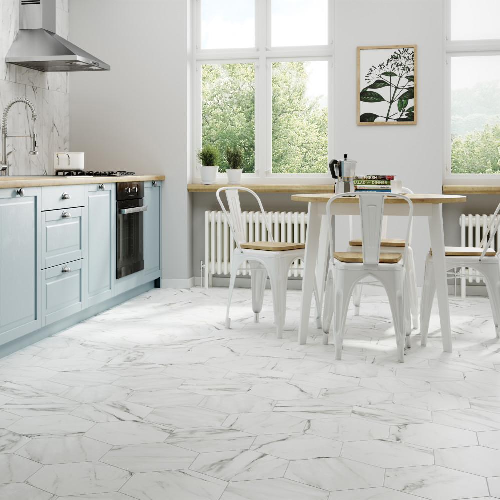 Marbilia Hex Venato with Biotech 11 in. x 13 in. Porcelain Floor and Wall Tile