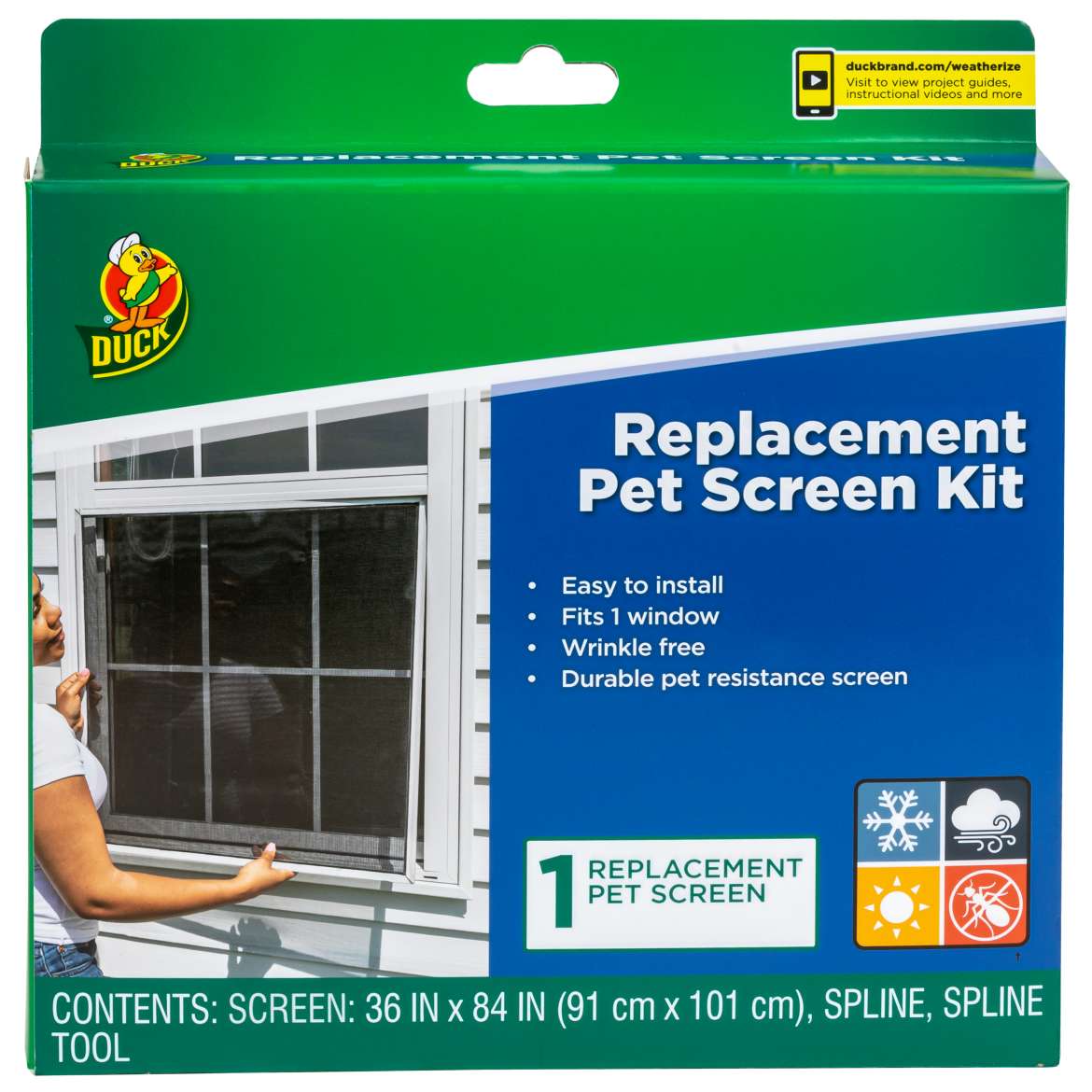 Duck® Pet-Resistant Screen Replacement Kit