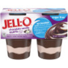 Jell-O Chocolate Vanilla Swirls Sugar Free Pudding Snacks, 4 ct Cups