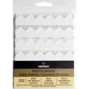 Canson Self-Adhesive Photo Corners, White, Set of 252