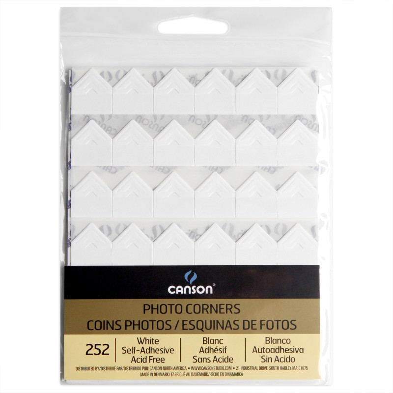 Canson Self-Adhesive Photo Corners, White, Set of 252