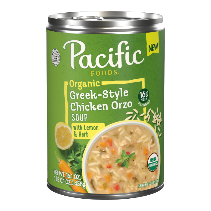 Organic Greek-Style Chicken Orzo Soup With Lemon and Herb