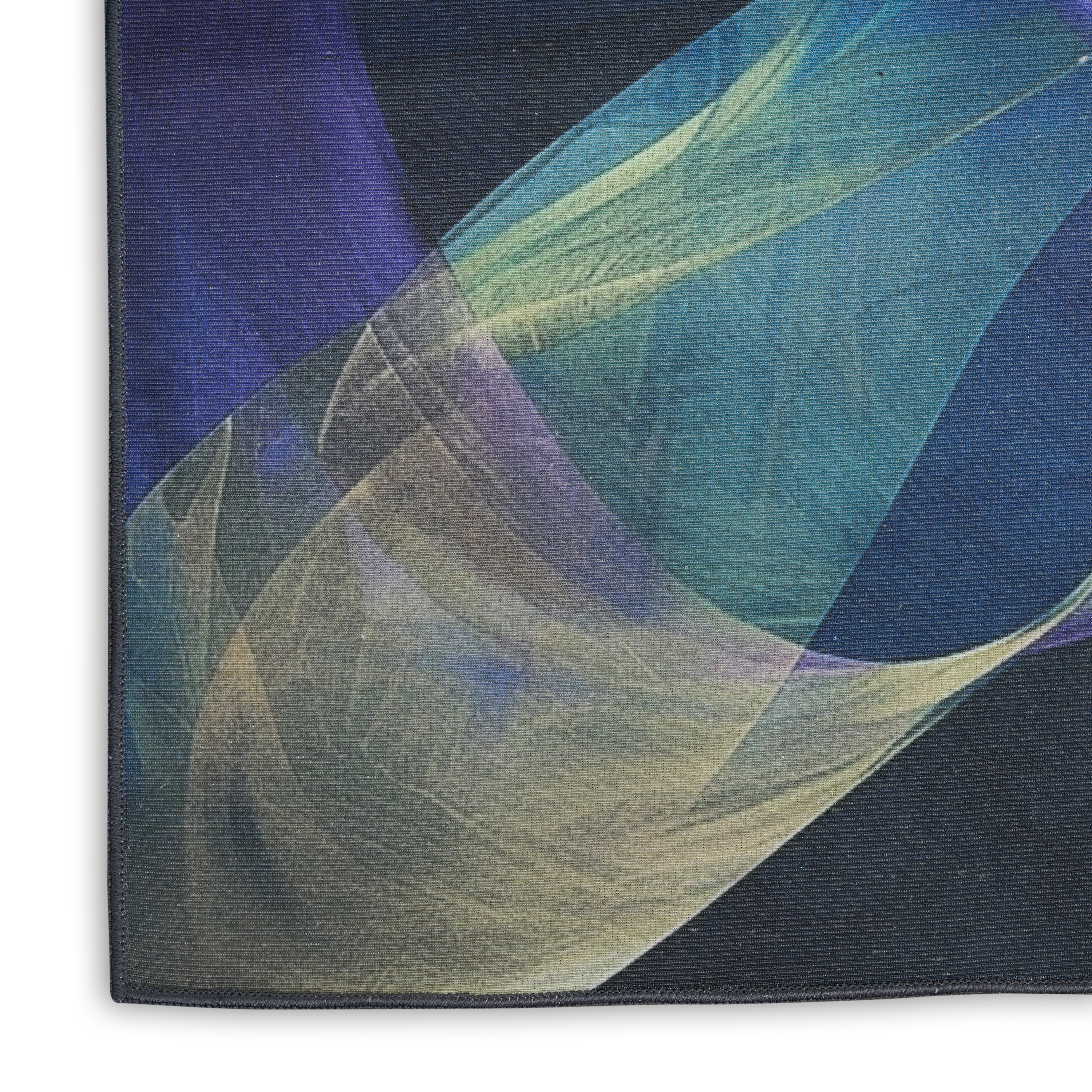 Nourison Nourison Washables 3' x 5' Blue Multicolor Modern Indoor Rug