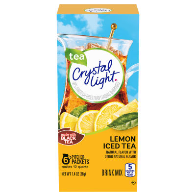 Crystal Light Lemon Iced Tea Drink Mix, 6 ct Pitcher Packets
