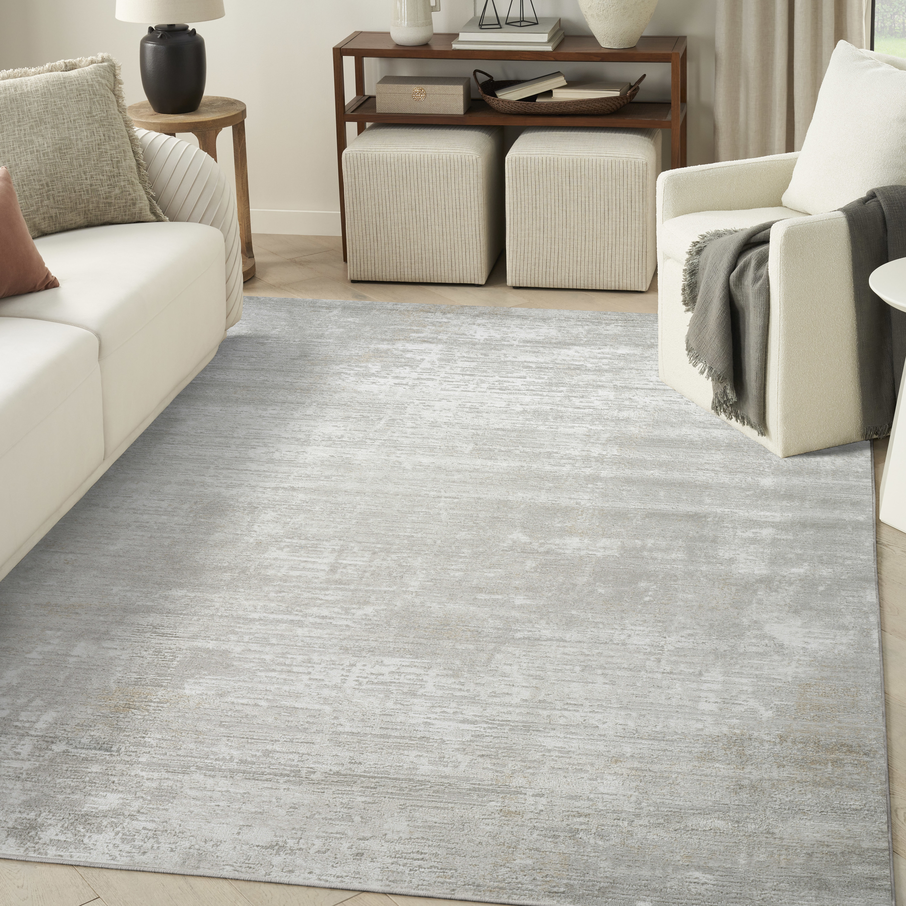 Nourison Dekor 7'10" x 9'10" Grey Modern Indoor Rug