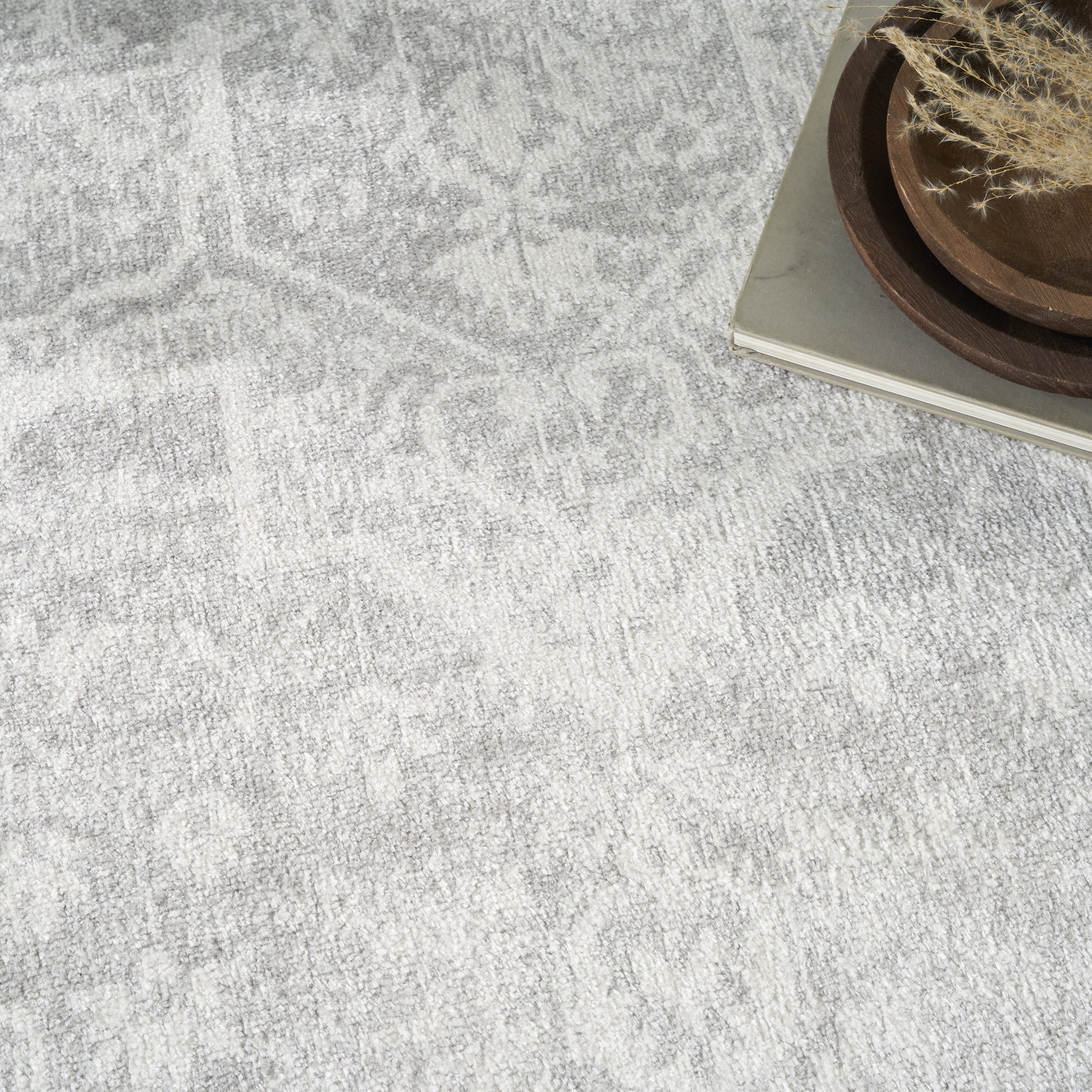 Nourison Astra Machine Washable 4' x 6' Grey Vintage Indoor Rug
