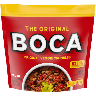 BOCA Original Vegan Veggie Crumbles, 12 oz Bag
