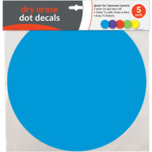 Dry Erase Dot Decals, Assorted, 11", Pack of 5