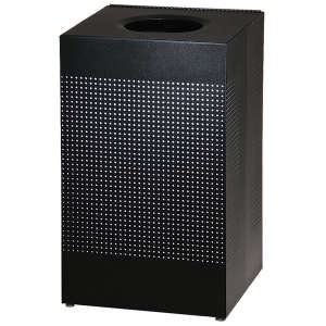 Rubbermaid Commercial, Silhouettes, 20 gal, 	Metal, Black, Square, Receptacle