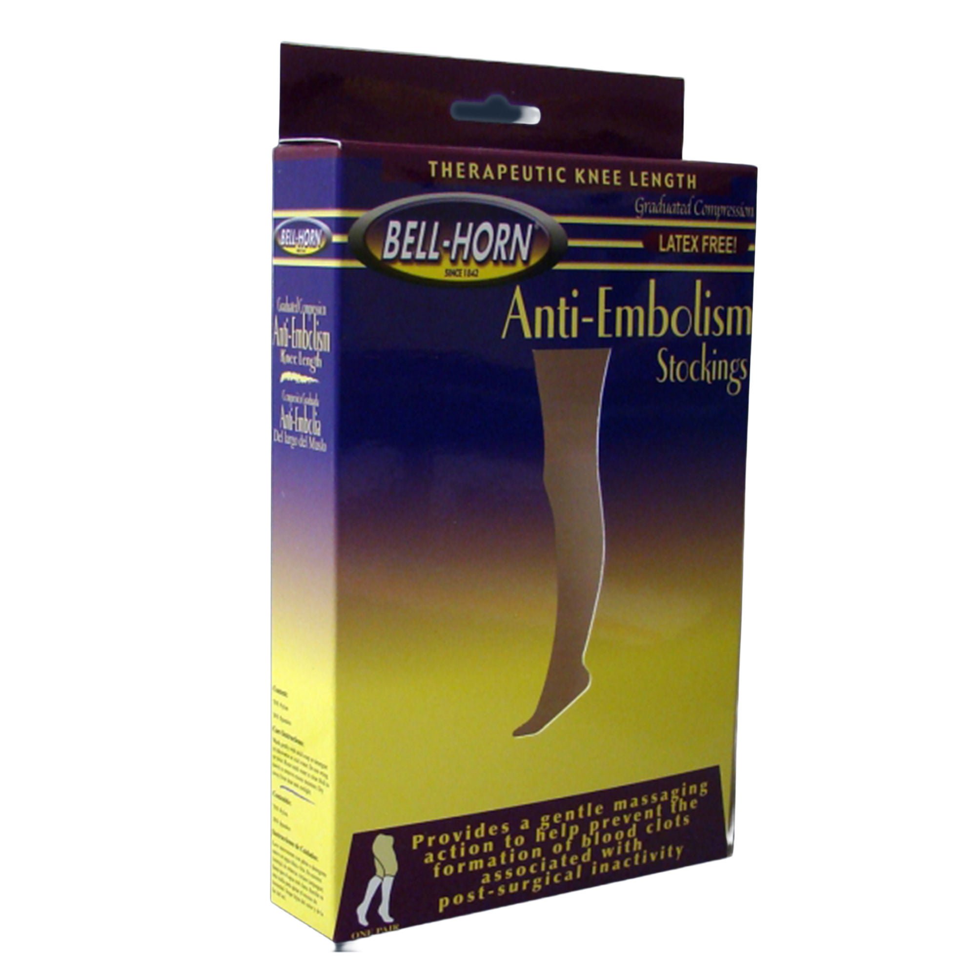Bell-Horn® Knee Length Anti-Embolism Stockings, 2X-Large/Regular, Black