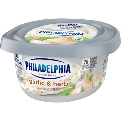 Philadelphia Garlic & Herb Cream Cheese Spread, 7.5 oz Tub