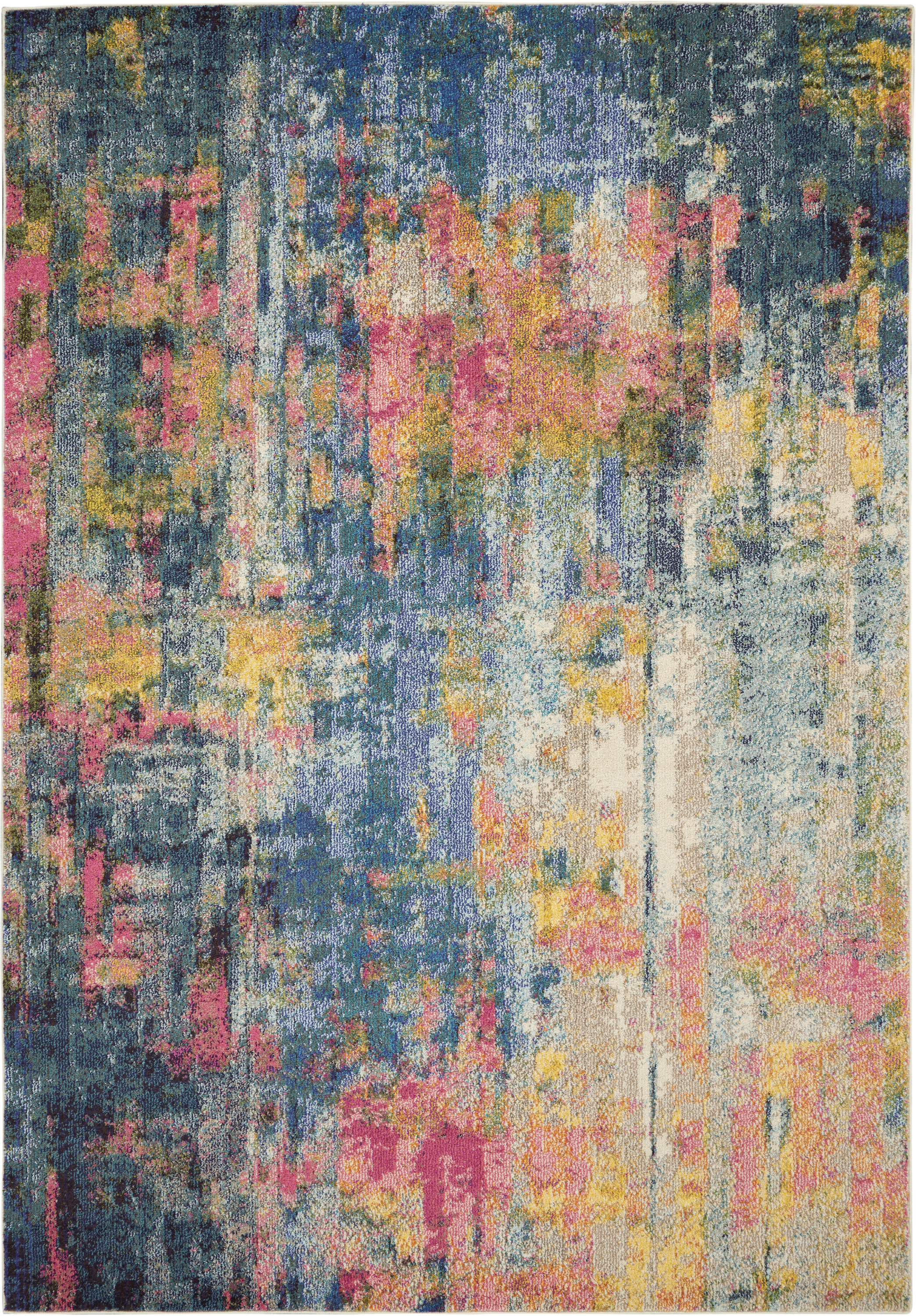 Nourison Celestial 6'7" x 9'7" Blue Yellow Modern & Contemporary Indoor Rug