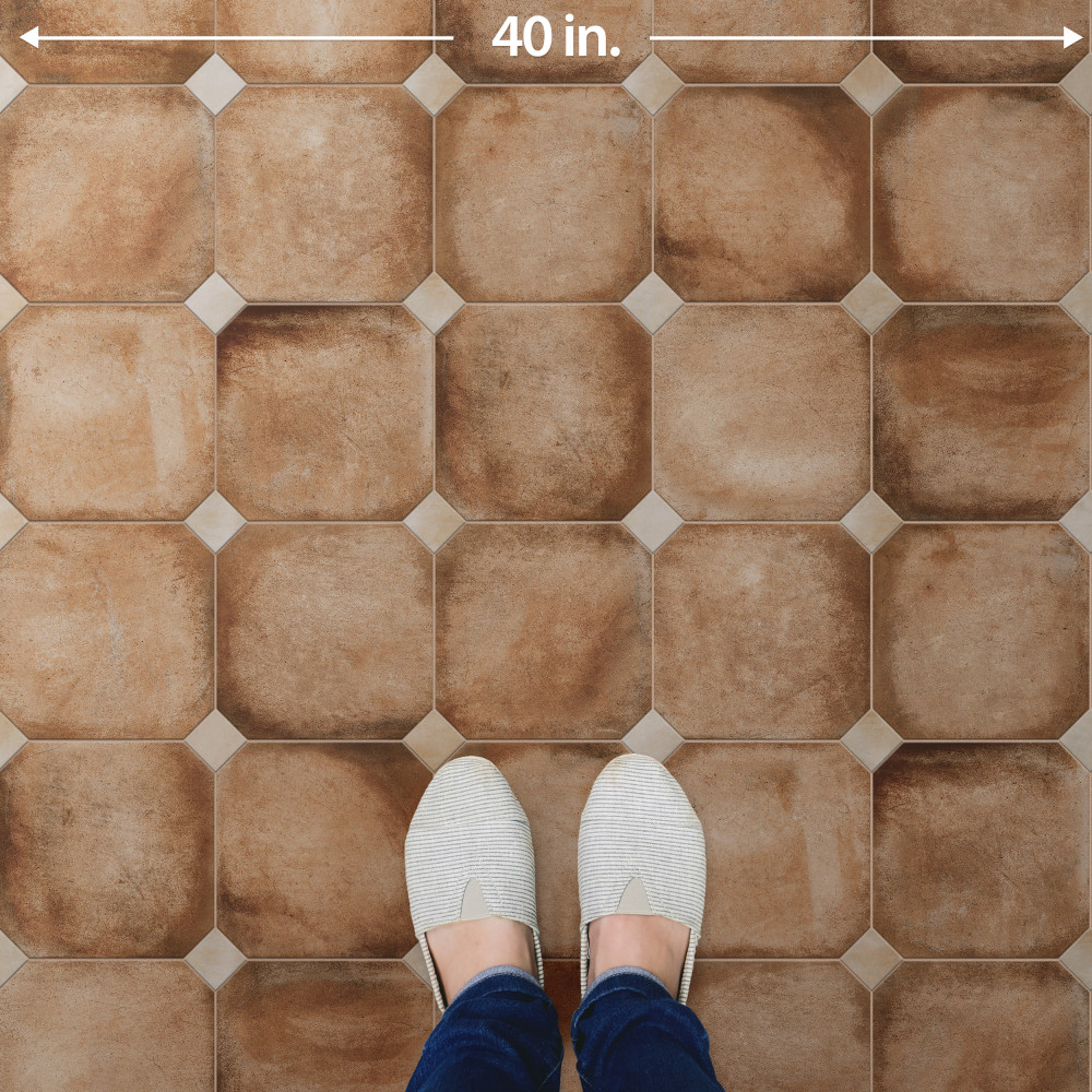 Laverton Octagon Natural with Taco Arena 7-7/8 in. x 7-7/8 in. Porcelain Floor and Wall Tile